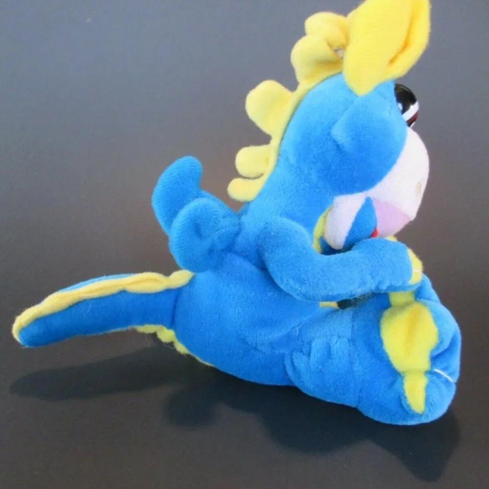 Toy Network BLUE Yellow DRAGON Stuffed Plush Animal BEAN Bag Toy Doll 6.5